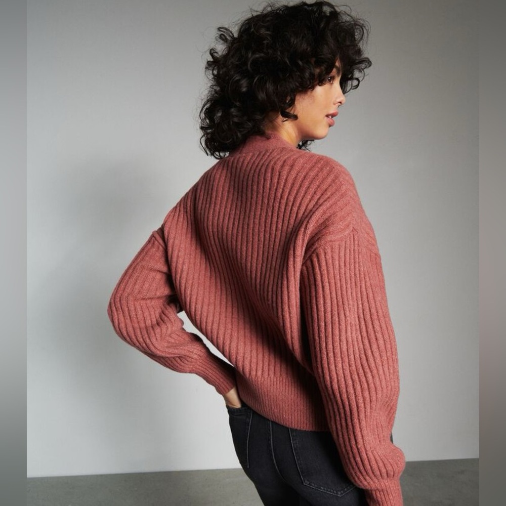 Dynamite Women’s Pink/Brown Cardigan, XX Small, Cozy Knit, Button Front - Picture 2 of 8